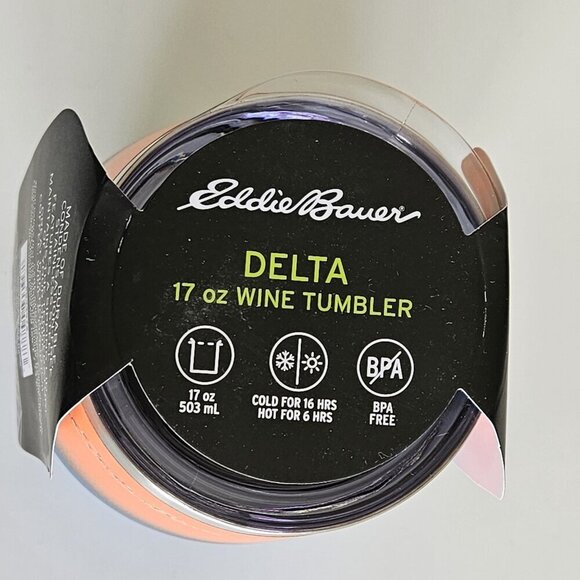 Eddie Bauer Delta Wine Tumbler Stainless Steel 17oz 503ml Hot 6 Cold 16 Hrs Lid - Picture 9 of 12